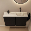 MONDIAZ TURE-DLUX 80cm toiletmeubel Urban. EDEN wastafel Ostra positie rechts. Zonder kraangat. SW1104668