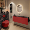 MONDIAZ TURE-DLUX 120cm toiletmeubel Fire. EDEN wastafel Lava positie midden. Zonder kraangat. SW1103799