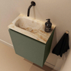 MONDIAZ TURE-DLUX 40cm toiletmeubel Army. EDEN wastafel Frappe positie links. Zonder kraangat. SW1102692