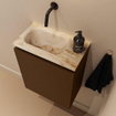 MONDIAZ TURE-DLUX 40cm toiletmeubel Rust. EDEN wastafel Frappe positie links. Zonder kraangat. SW1103007