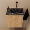 MONDIAZ TURE-DLUX 40cm toiletmeubel Washed Oak. EDEN wastafel Lava positie rechts. Zonder kraangat. SW1104077