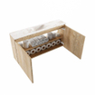 MONDIAZ TURE-DLUX 100cm toiletmeubel Washed Oak. EDEN wastafel Frappe positie midden. Zonder kraangat. SW1103084
