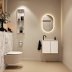 MONDIAZ TURE-DLUX 60cm toiletmeubel Talc. EDEN wastafel Glace positie links. Met 1 kraangat. SW1103119
