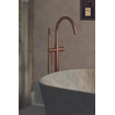 Brauer Copper Edition Staande Badkraan - handdouche staaf 1 stand -2 gladde knoppen - PVD - geborsteld koper SW374503