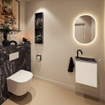 MONDIAZ TURE-DLUX 40cm toiletmeubel Talc. EDEN wastafel Lava positie rechts. Met 1 kraangat. SW1103636