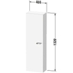 Duravit XBase badkamerkast 40x23.8x132cm 1 deur Standaard greep Grafiet SW444553