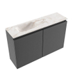 MONDIAZ TURE-DLUX 80cm toiletmeubel Dark Grey. EDEN wastafel Frappe positie links. Met 1 kraangat. SW1102726