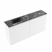 MONDIAZ TURE-DLUX 100cm toiletmeubel Talc. EDEN wastafel Lava positie links. Met 1 kraangat. SW1103661