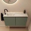 MONDIAZ TURE-DLUX 80cm toiletmeubel Army. EDEN wastafel Ostra positie links. Met 1 kraangat. SW1104719