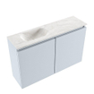 MONDIAZ TURE-DLUX 80cm toiletmeubel Clay. EDEN wastafel Ostra positie links. Met 1 kraangat. SW1104748