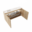 MONDIAZ TURE-DLUX 100cm toiletmeubel Washed Oak. EDEN wastafel Frappe positie links. Met 1 kraangat. SW1103082