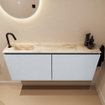 MONDIAZ TURE-DLUX 120cm toiletmeubel Clay. EDEN wastafel Frappe positie links. Met 1 kraangat. SW1102702