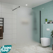 FugaFlow Eccelente Vetro inloopdouche badkamer - 160x200cm - mat glas - wandarm - mat zwart SW1124887