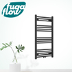 FugaFlow Eccelente Acces badkamer radiator 60x100cm recht middenaansluiting 424 watt mat zwart SW1123346