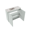 MONDIAZ TURE-DLUX 60cm toiletmeubel Greey. EDEN wastafel Glace positie links. Zonder kraangat. SW1103281