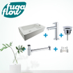 FugaFlow Eccelente Sobrado Badkamer Fonteinset - rechts - 1 kraangat - fonteinkraan chroom - wit SW1124034