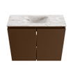 MONDIAZ TURE-DLUX 60cm toiletmeubel Rust. EDEN wastafel Glace positie midden. Met 1 kraangat. SW1103476