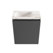 MONDIAZ TURE-DLUX 40cm toiletmeubel Dark Grey. EDEN wastafel Frappe positie links. Zonder kraangat. SW1102733