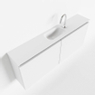 MONDIAZ TURE Fonteinset - 120x23x50cm - 1 kraangat - 2 deuren - talc mat - Wasbak midden - Solid Surface Wit SW474905