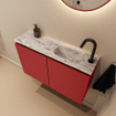 MONDIAZ TURE-DLUX 80cm toiletmeubel Fire. EDEN wastafel Glace positie rechts. Met 1 kraangat. SW1103263