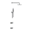 Hotbath Cobber IBS21 Complete Inbouwset - douchemengkraan - 2 functies - omstel - 35cm wandarm - 20cm ronde hoofddouche - staafhanddouche - chroom SW230004