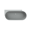 Arcqua Havana Halfvrijstaand Bad - 170x80cm - links - mat grijs SW1224200