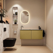 MONDIAZ TURE-DLUX 120cm toiletmeubel Oro. EDEN wastafel Glace positie links. Met 1 kraangat. SW1103436