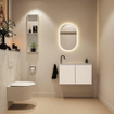 MONDIAZ TURE-DLUX 80cm toiletmeubel Talc. EDEN wastafel Opalo positie links. Met 1 kraangat. SW1104174