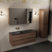 Mondiaz Aivy badmeubelset - 120x45x50cm - 0 kraangaten - 1 wasbak urban Solid surface - Links - 2 lades - Met spiegelkast - Melamine Mocha SW892401