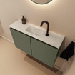 MONDIAZ TURE-DLUX 80cm toiletmeubel Army. EDEN wastafel Opalo positie midden. Met 1 kraangat. SW1104168