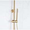 Fortifura Calvi Regendoucheset - thermostatisch - 30cm hoofddouche - metalen slang - staaf handdouche - Geborsteld Messing PVD (Goud) SW1204440
