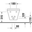 Duravit DuraStyle wandbidet 37x62cm met overloop met kraangat met wondergliss wit SW54178