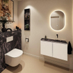 MONDIAZ TURE-DLUX 80cm toiletmeubel Talc. EDEN wastafel Lava positie rechts. Zonder kraangat. SW1103603