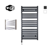 Sanicare HVW - Moda electrische WifiRadiator - 120x60cm - mat zwart met thermostaat zwart - linksonder SW1185686