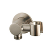 Wiesbaden Wandaansluitbocht met kantelbare handdouchehouder rond 1/2" geborsteld staal SW491625