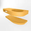 MONDIAZ RIVA Badkamermeubelset - 100x50x5.8cm - 0 lades - Ocher mat - 1 kraangat - wasbak rechts - solid surface ocher SW703446
