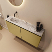 MONDIAZ TURE-DLUX 100cm toiletmeubel Oro. EDEN wastafel Glace positie links. Zonder kraangat. SW1103433