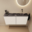 MONDIAZ TURE-DLUX 100cm toiletmeubel Talc. EDEN wastafel Lava positie rechts. Zonder kraangat. SW1103630