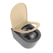 MONDIAZ LAVIE wandclosetpack - 36x53cm - diepspoel - rimless - Dark grey (grijs) - softclose - quick-release - toiletzitting - Sand (beige) SW1208768