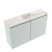 MONDIAZ TURE-DLUX 80cm toiletmeubel Greey. EDEN wastafel Frappe positie midden. Met 1 kraangat. SW1102814