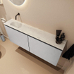 MONDIAZ TURE-DLUX 120cm toiletmeubel Plata. EDEN wastafel Opalo positie links. Zonder kraangat. SW1104500