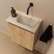 MONDIAZ TURE-DLUX 40cm toiletmeubel Washed Oak. EDEN wastafel Ostra positie rechts. Zonder kraangat. SW1105109