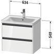 Duravit Ketho 2 wastafelonderbouwkast met 2 laden 63.4x45.5x54.9cm met grepen antraciet betongrijs mat SW771874