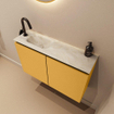 MONDIAZ TURE-DLUX 80cm toiletmeubel Ocher. EDEN wastafel Ostra positie links. Met 1 kraangat. SW1105222