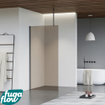 FugaFlow Eccelente Vetro inloopdouche badkamer - 160x200cm - rookglas - plafondarm - gunmetal SW1124416