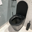 QeramiQ Dely Toiletset - Grohe inbouwreservoir - mat zwarte bedieningsplaat - rechthoek toilet - zitting - mat zwart SW656916