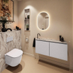 MONDIAZ TURE-DLUX 100cm toiletmeubel Cale. EDEN wastafel Glace positie links. Met 1 kraangat. SW1103250