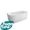 FugaFlow Eccelente Anta half vrijstaand bad - ribbel - 170x80x58cm - met afvoer - acryl - mat wit SW1123236