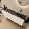 MONDIAZ TURE-DLUX 120cm toiletmeubel Talc. EDEN wastafel Lava positie rechts. Zonder kraangat. SW1103614