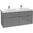 Villeroy & Boch Subway 2.0 wastafelonderkast 128.7x59x44.9cm Glossy grey SW118762